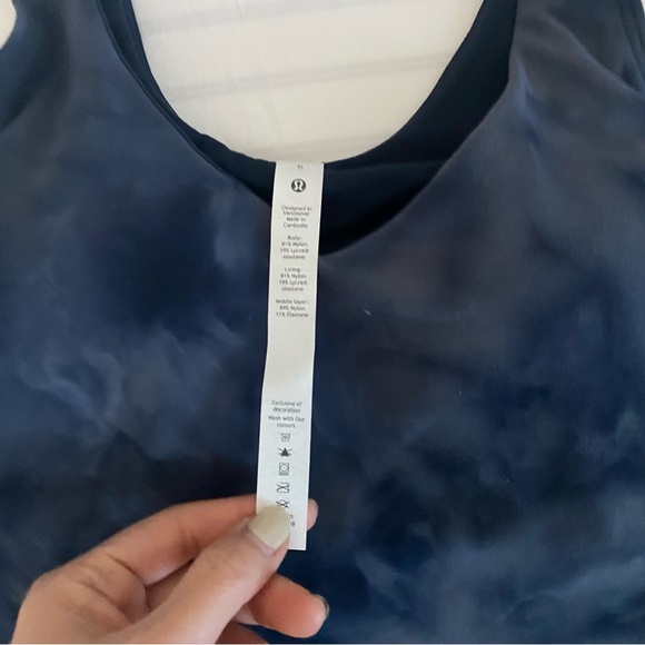 Lululemon align crop top Diamond dye asphalt grey true navy NWOT - Picture 5 of 8